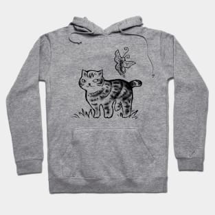 Cat and Butterfly Friend Hoodie